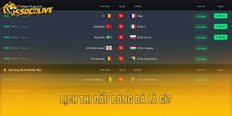 Lịch Thi Đấu Bóng Đá Là Gì?